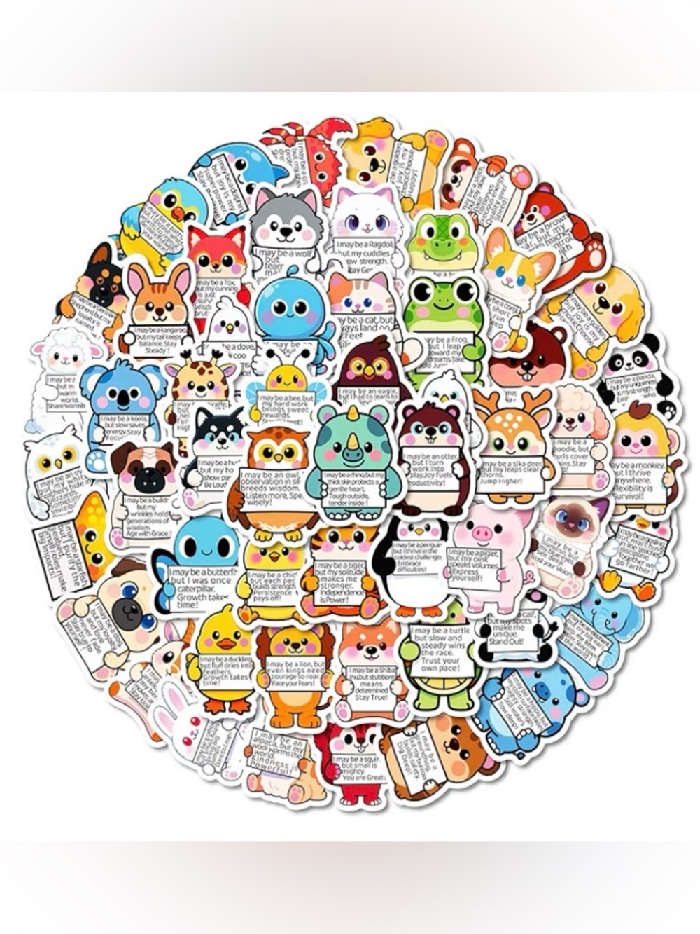 Positive Affirmation Animal Sticker Pack-112 pcs